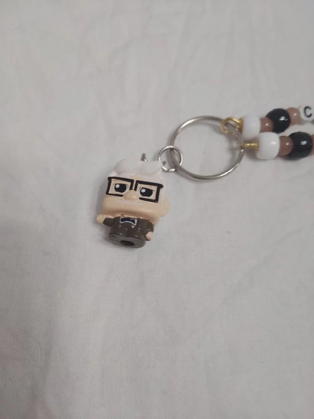 Disney Doorable Squishalot Carl Handmade Beaded  Keychain